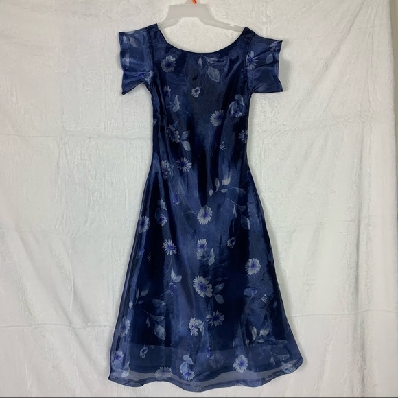 algo medium navy blue floral maxi dress - Picture 11 of 14